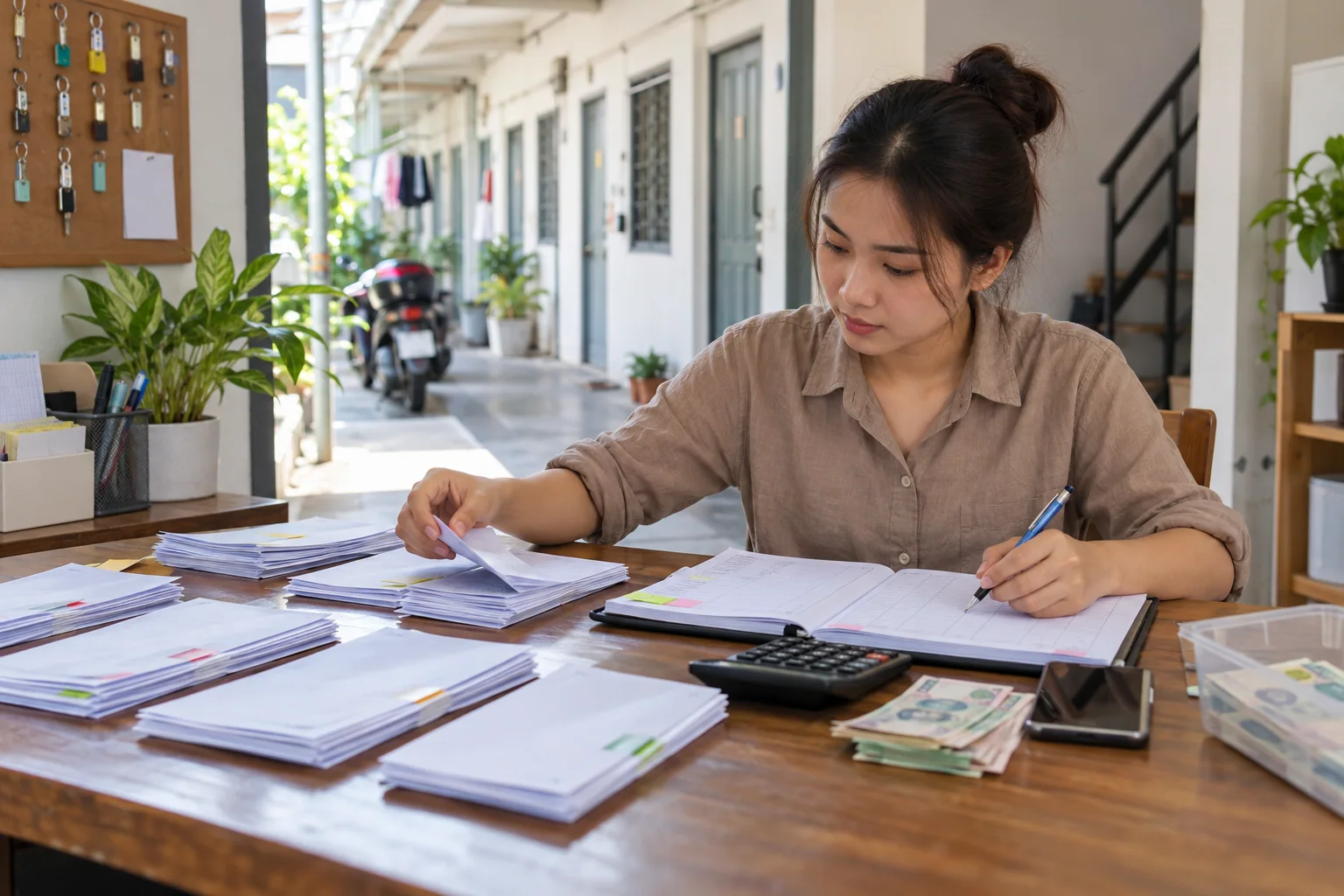 Ảnh minh họa: Tổ chức thu tiền nhà trọ hằng tháng và kiểm tra khoản còn thiếu