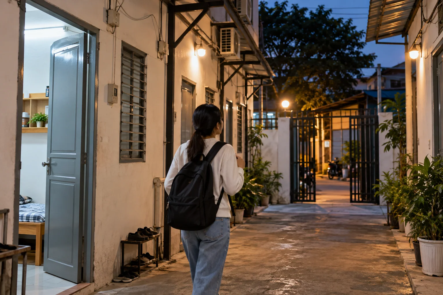Ảnh minh họa: Kiểm tra lối thoát nạn trước khi thuê phòng trọ