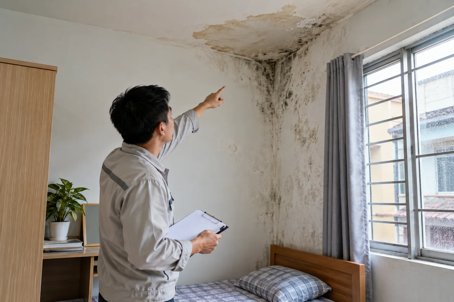 Ảnh minh họa: Xác định nguyên nhân và xử lý phòng trọ bị dột, ẩm mốc