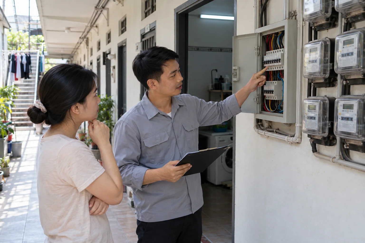 Ảnh minh họa: Quy trình kiểm tra tiền điện tăng bất thường