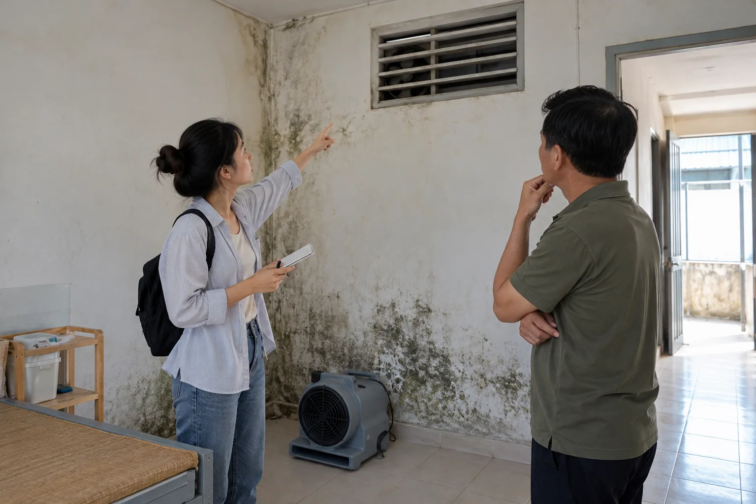 Ảnh minh họa: Xử lý phòng trọ ẩm mốc từ nguyên nhân